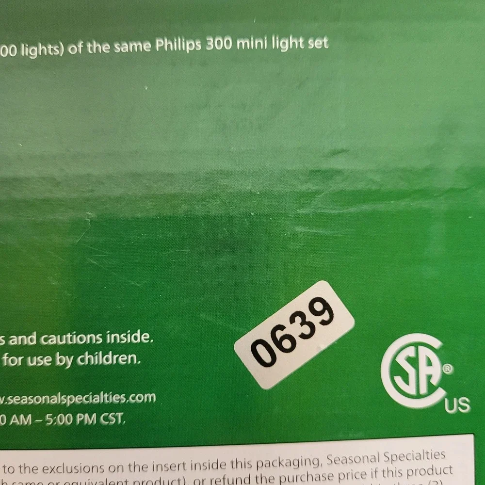 Philips 300 Mini Lights Clear Indoor Outdoor Green‎ Wire Christmas 62.2ft